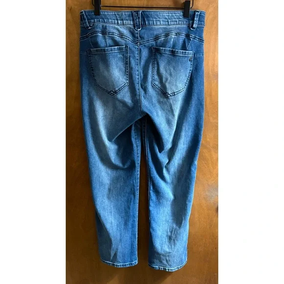 Democracy Ab Solution Blue Booty Lift Straight Leg Jeans Country Western Rodeo - Picture 3 of 14